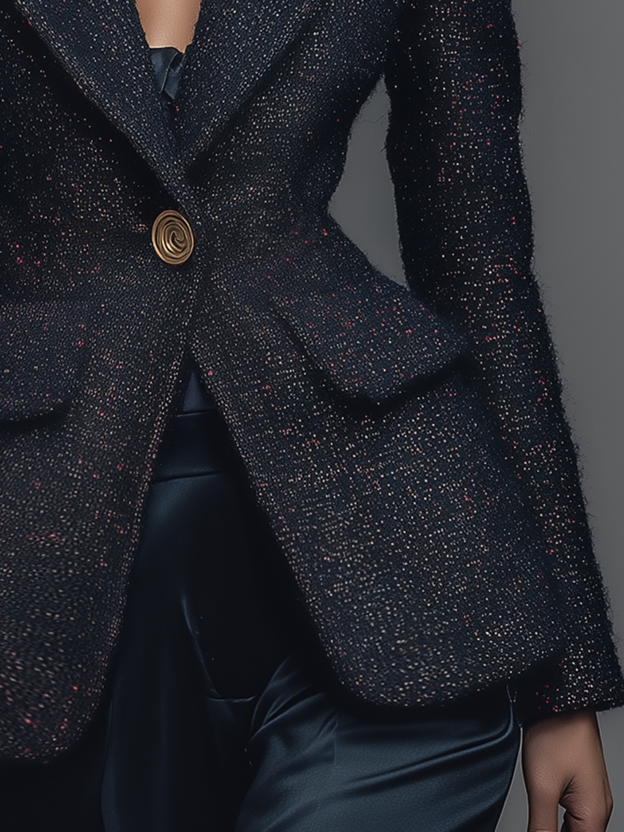Stylish Retro Tweed Blazer