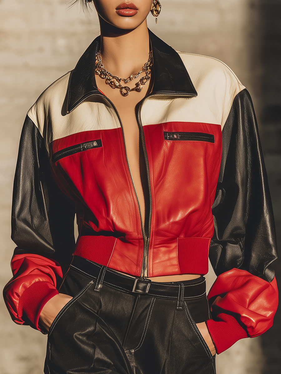 Oakly Fashion™ | Panel Leather Jacket