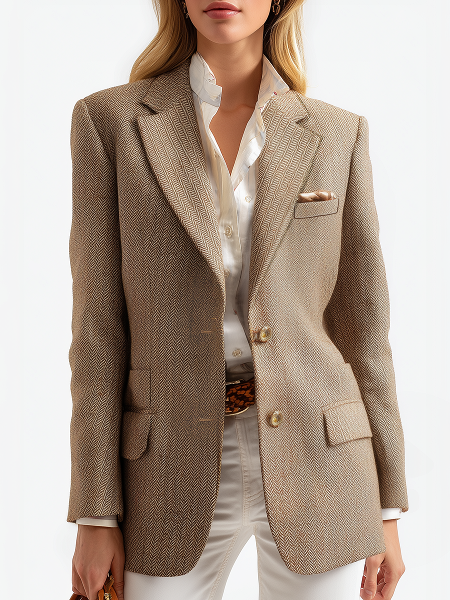 Vintage 3-pocket Herringbone Blazer