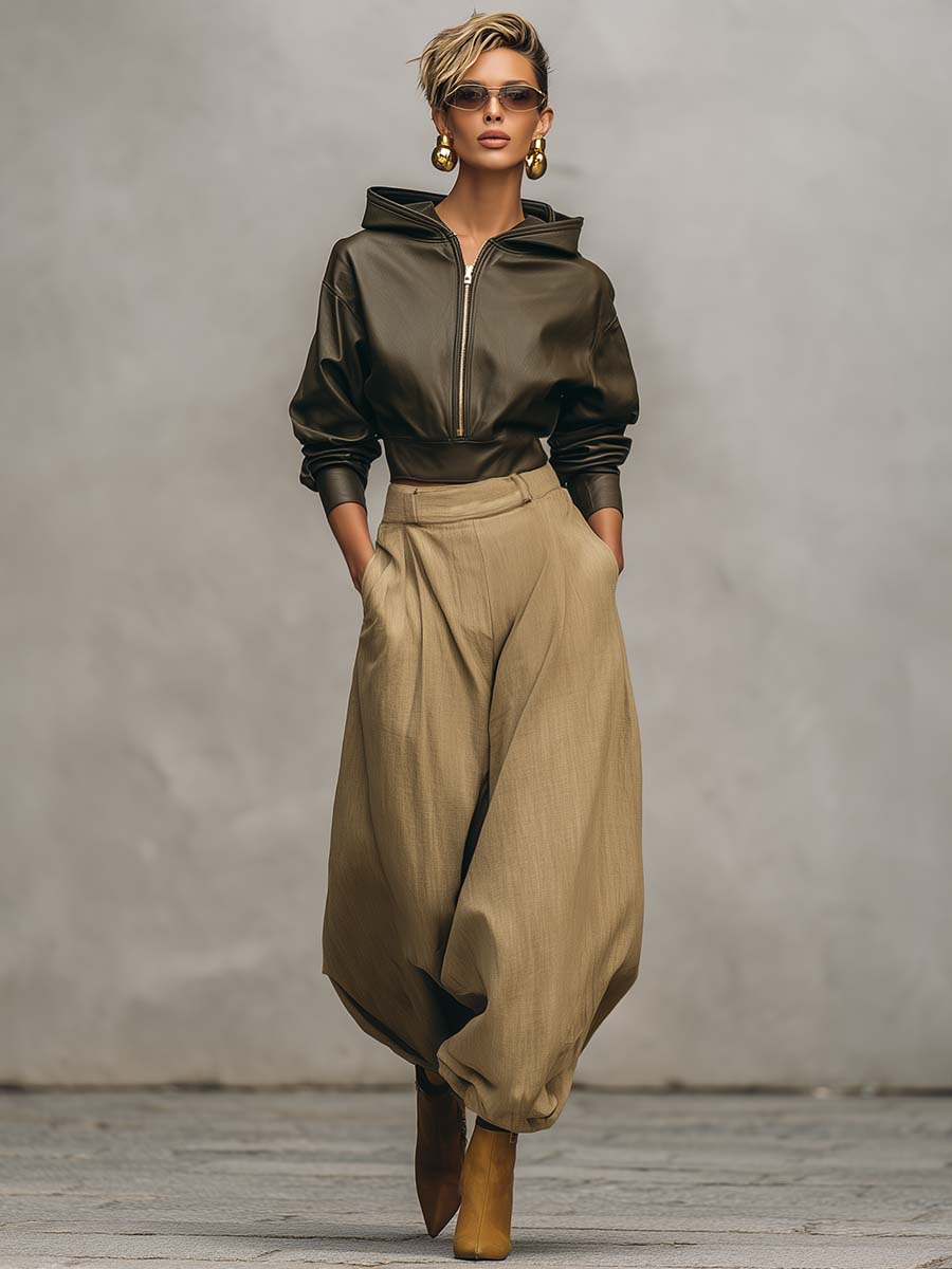 Oakly Fashion™ | Khaki Cotton And Linen Loose Pants