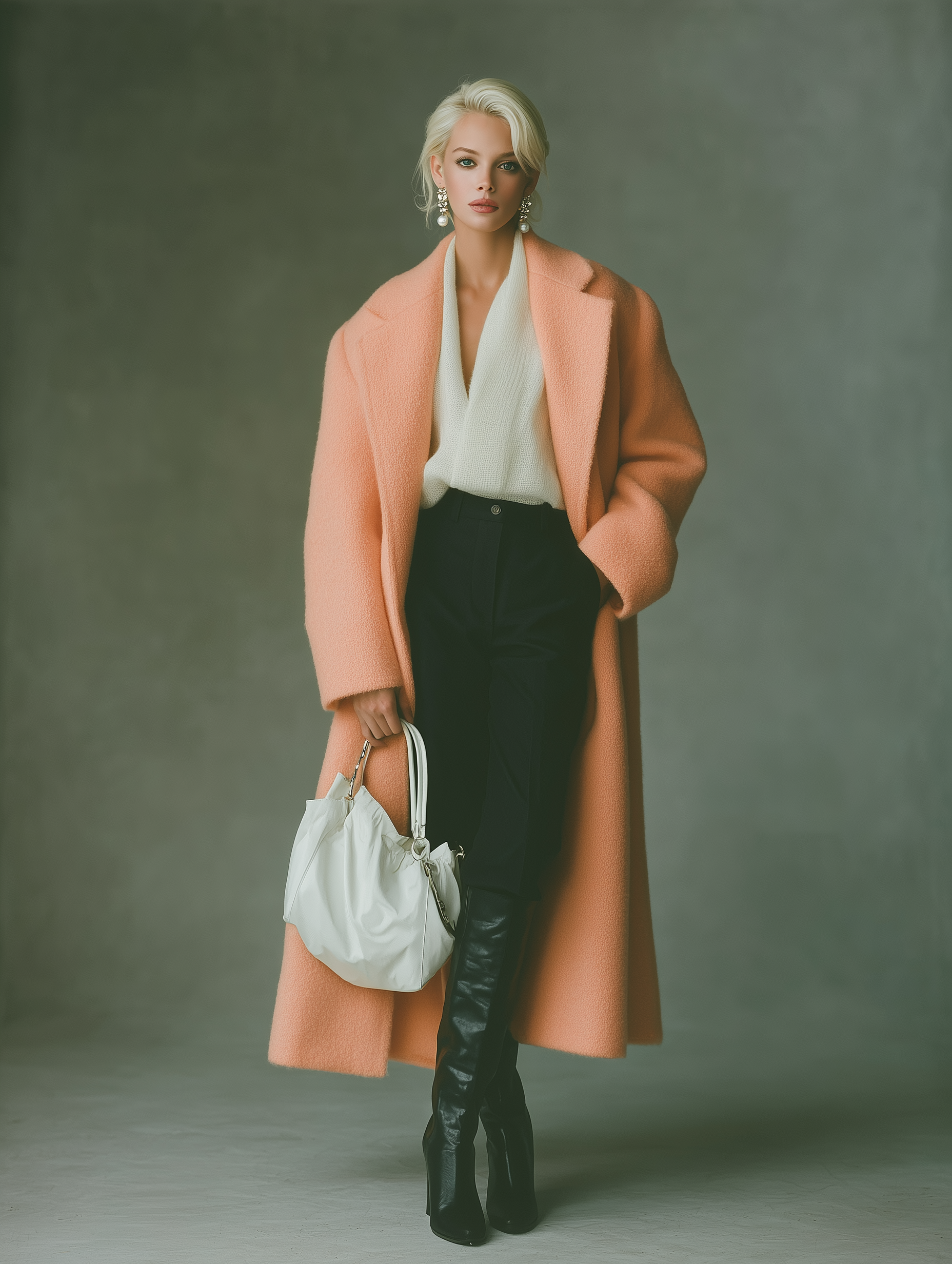 Urban Lapel Peach Orange Oversized Coats