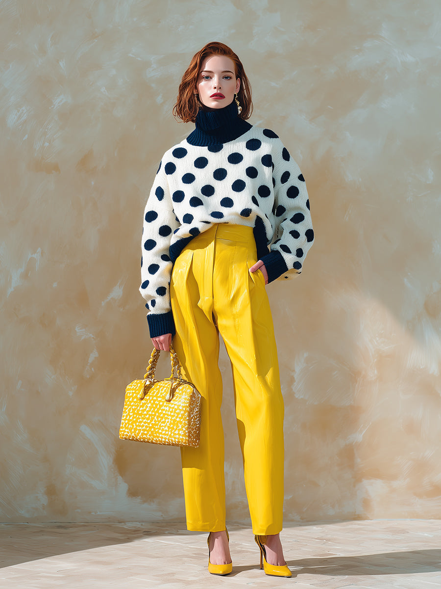 Oakly Fashion™ |  Yellow Leather Straight Pants