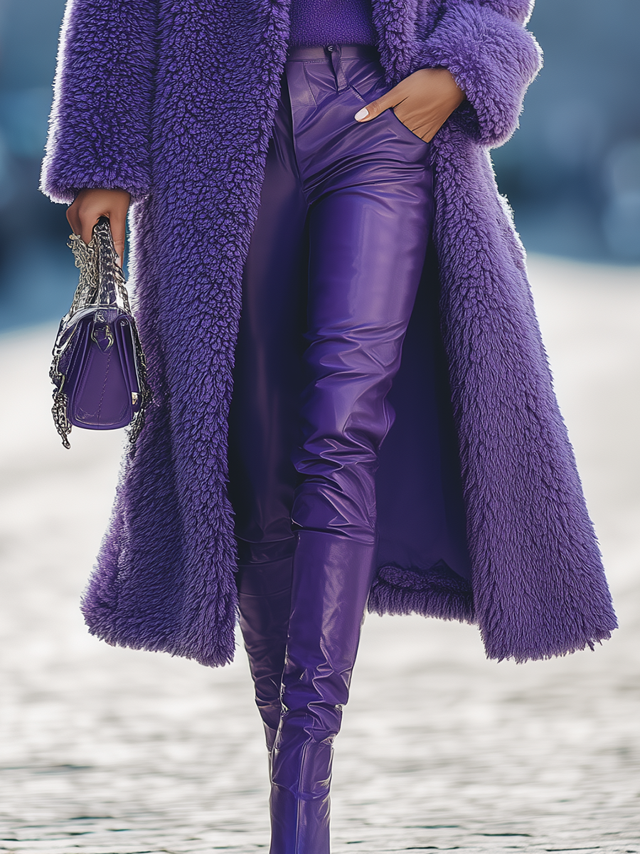 Vintage Lapel Sherpa Coat
