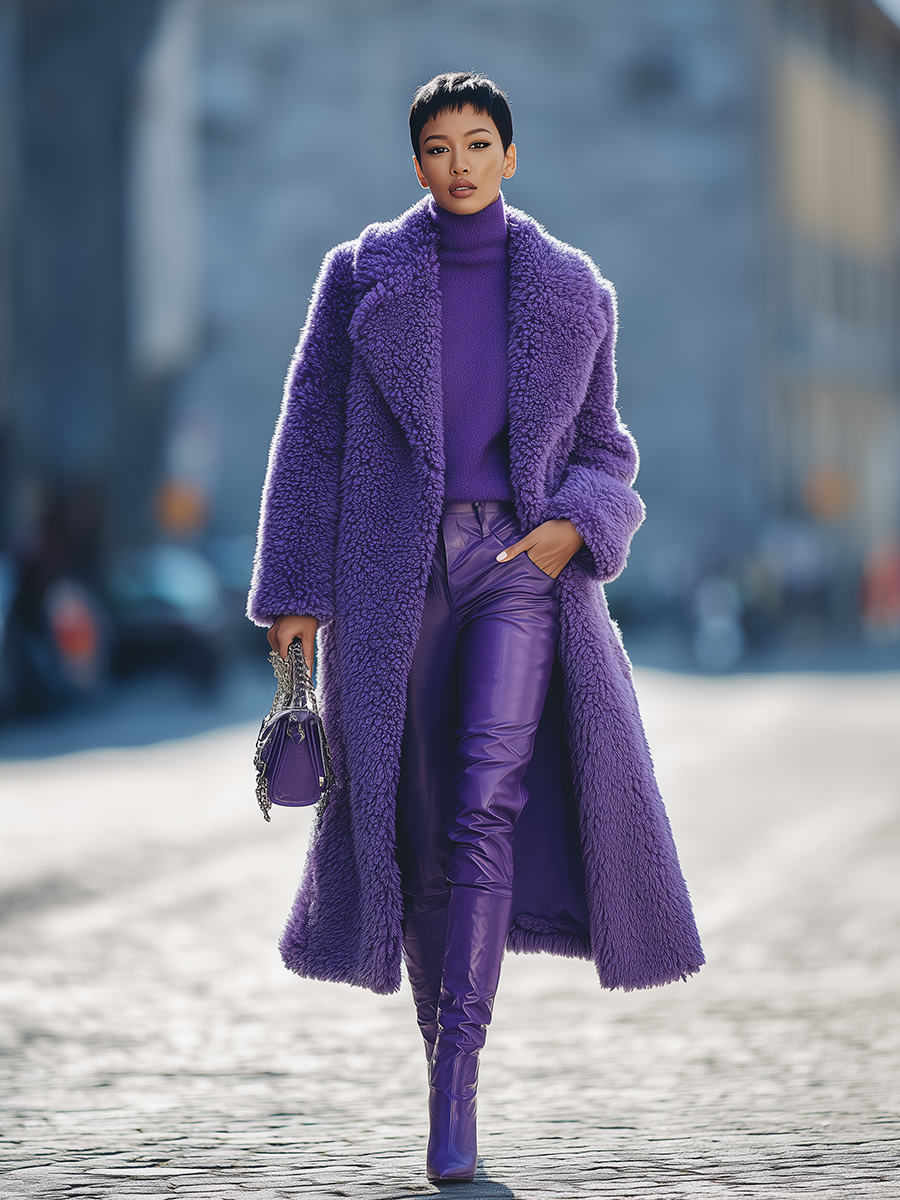 Vintage Lapel Sherpa Coat