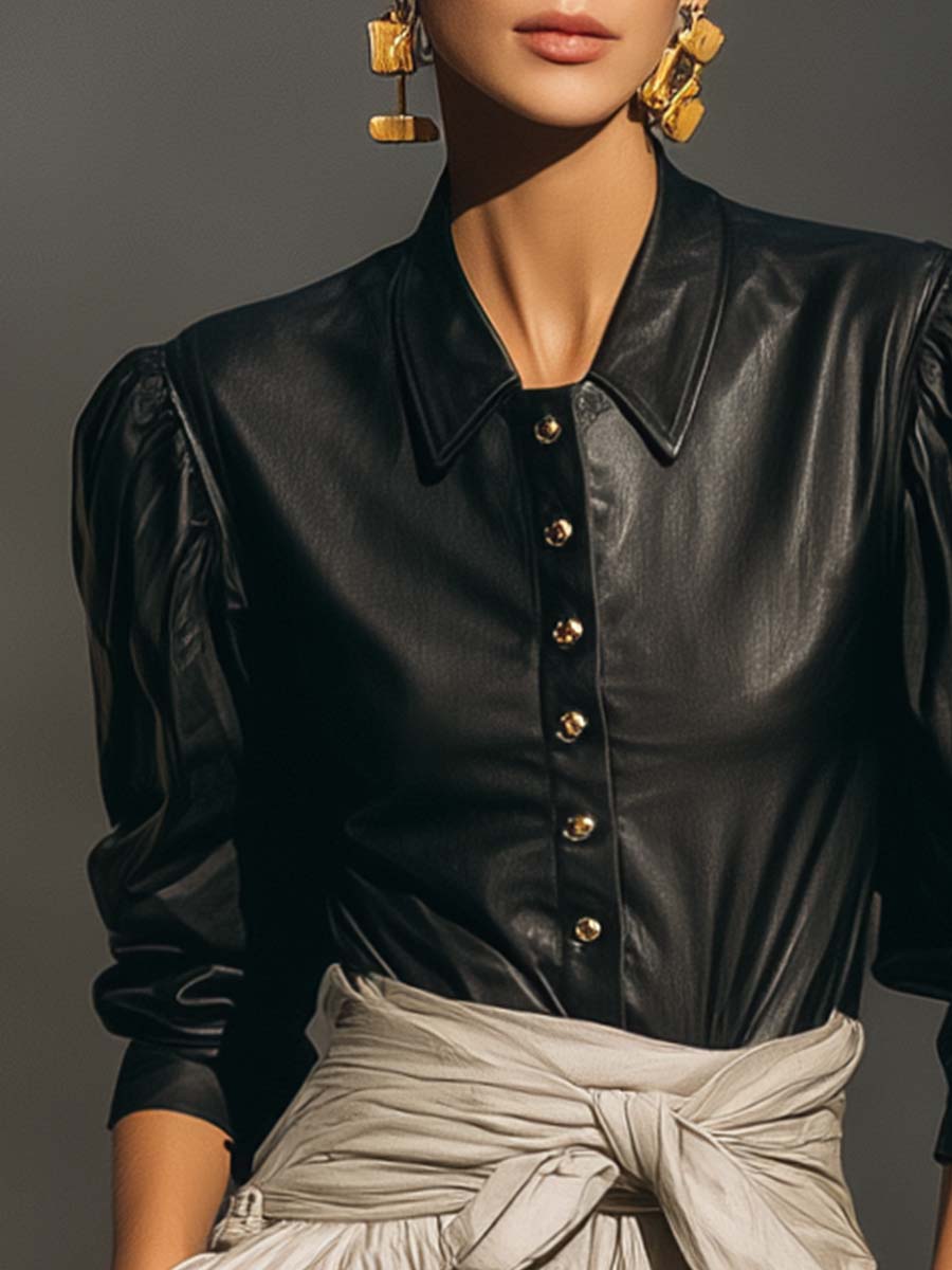 Oakly Fashion™ | Black Leather Shirt
