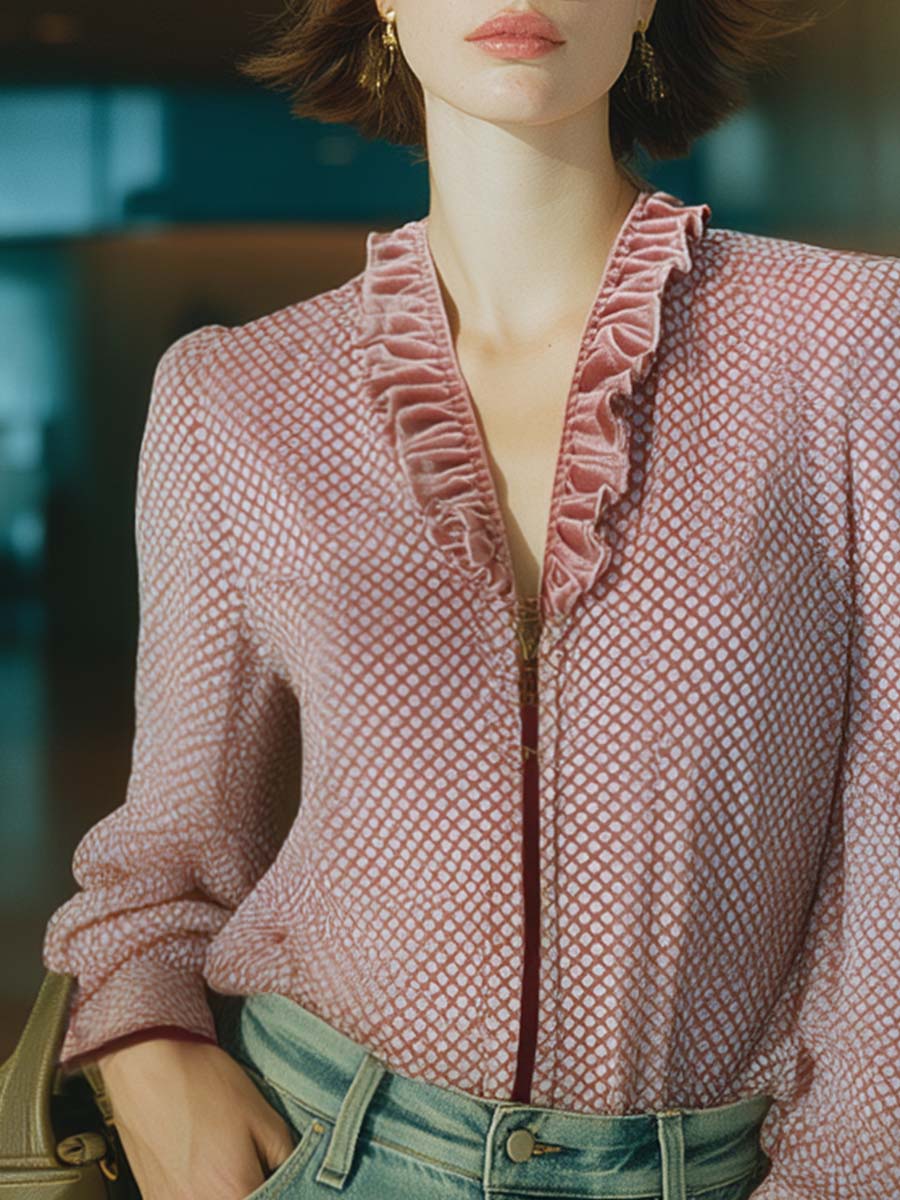 Oakly Fashion™ | Light Pink Velvet Shirt