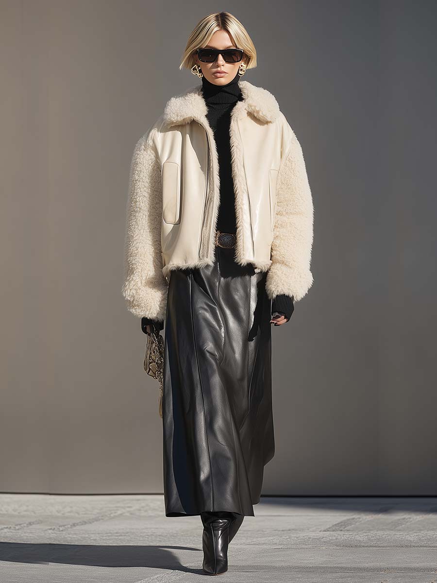 Oakly Fashion™ | Black Straight Faux Leather Long Skirt