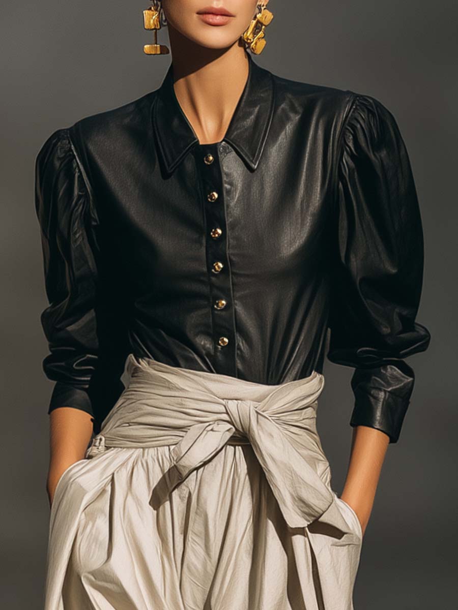 Oakly Fashion™ | Black Leather Shirt