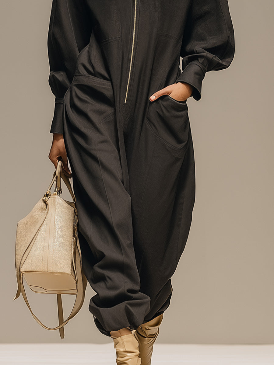 Oakly Fashion™ |  Black Loose Jumpsuit