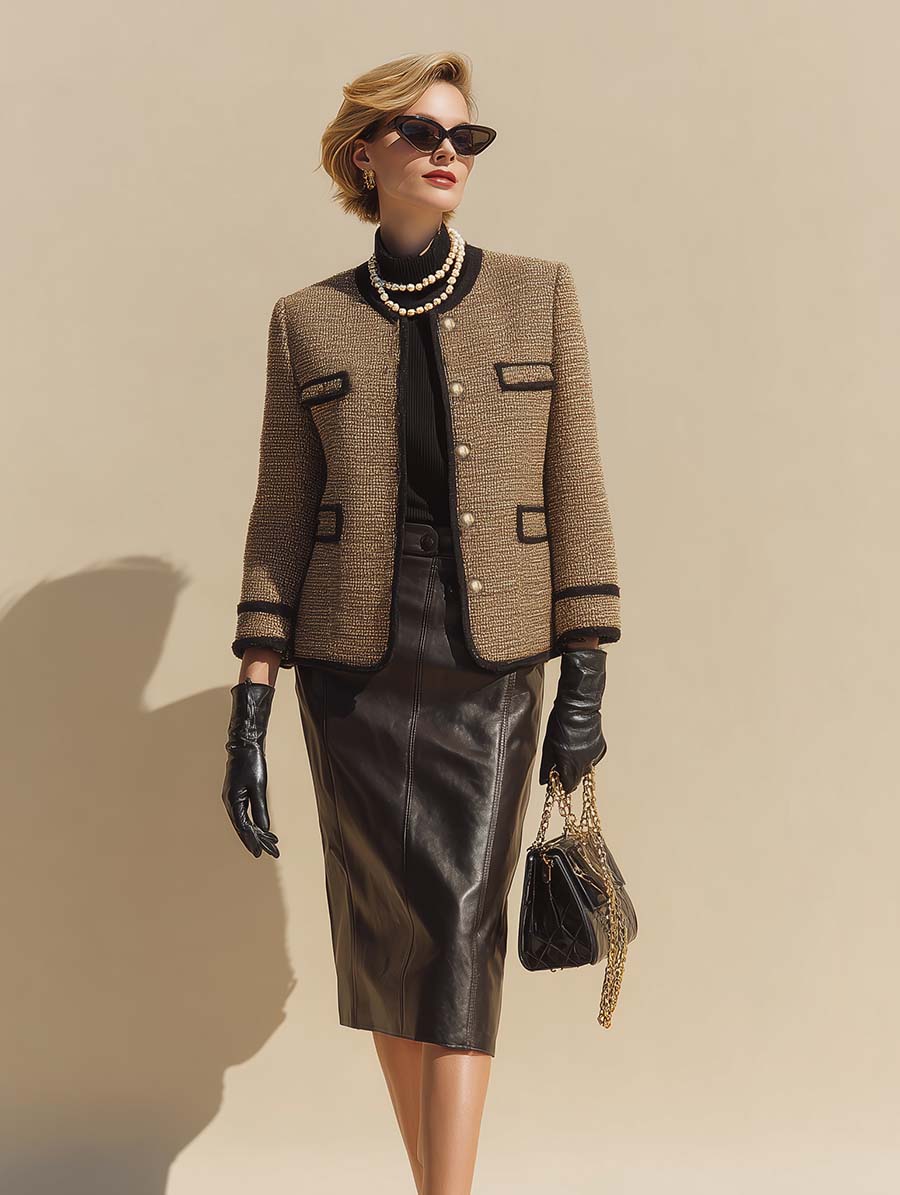 Vintage And Sophisticated Brown Button-down Tweed Blazers
