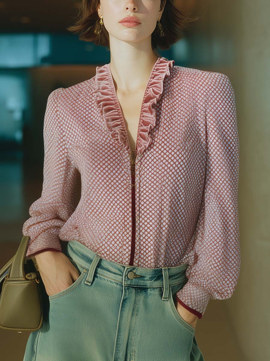Oakly Fashion™ | Light Pink Velvet Shirt
