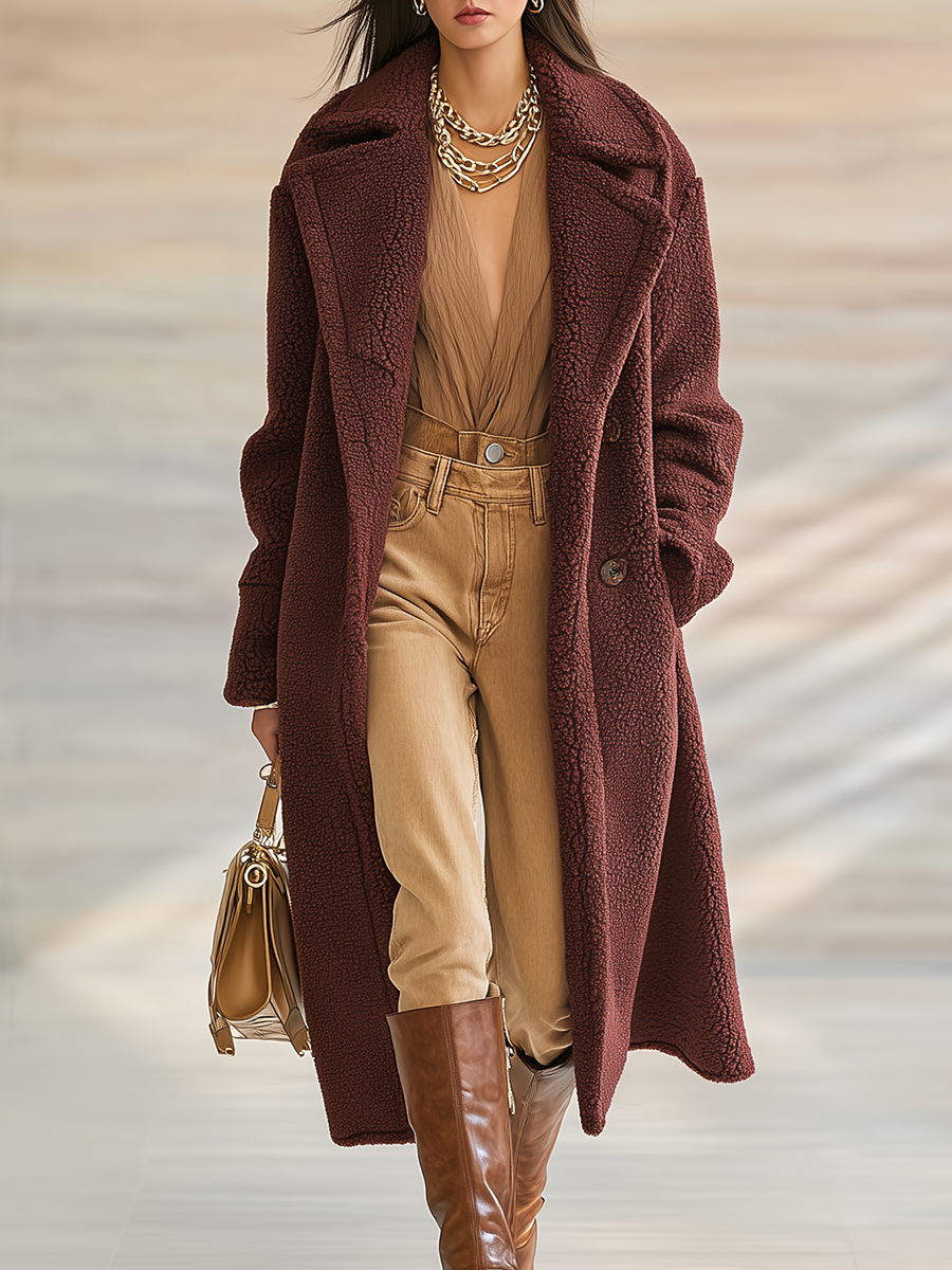 Vintage Outdoor Warm Sherpa Mid-length Coat