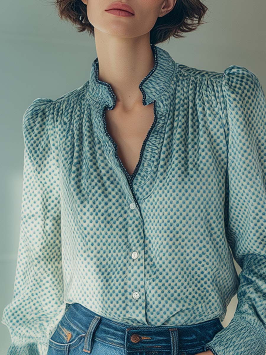 Oakly Fashion™ | Light Blue Velvet Shirt