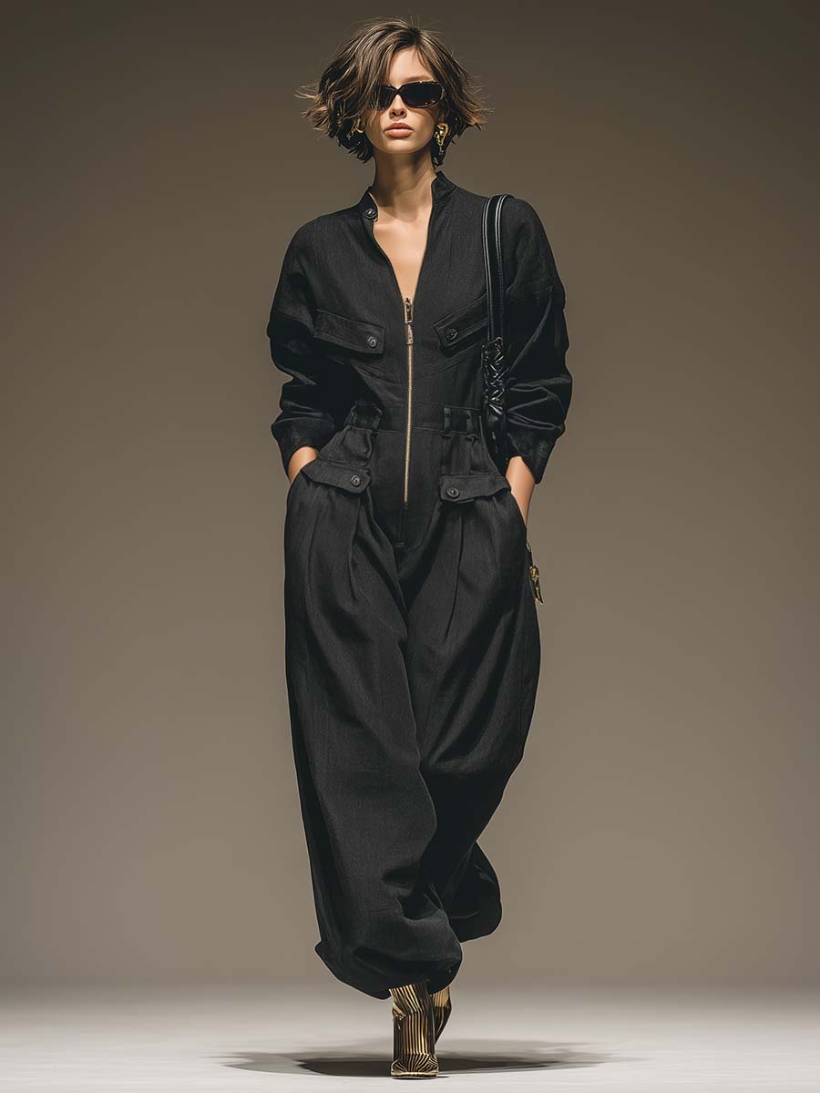 Oakly Fashion™ |  Black Loose Jumpsuit