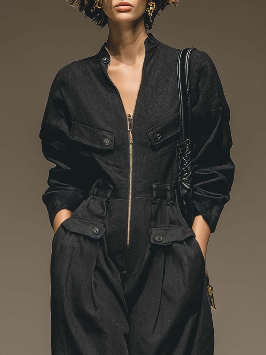 Oakly Fashion™ |  Black Loose Jumpsuit