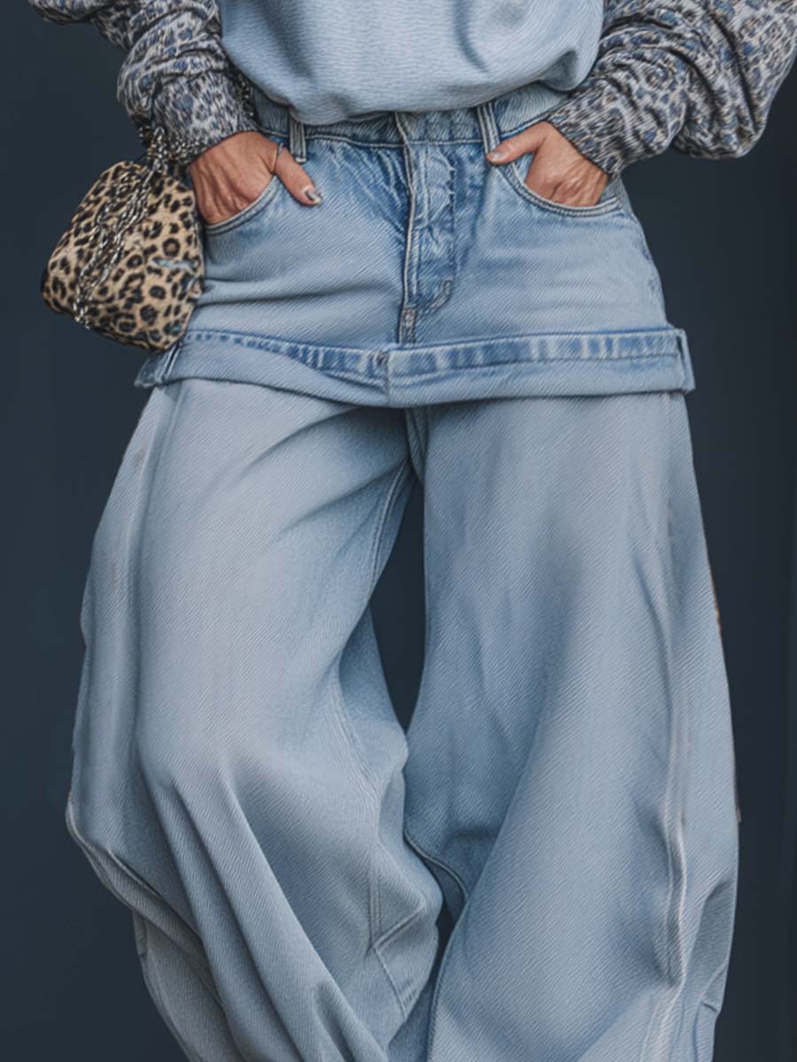 Oakly Fashion™ | Light Blue Denim Skirt Pants