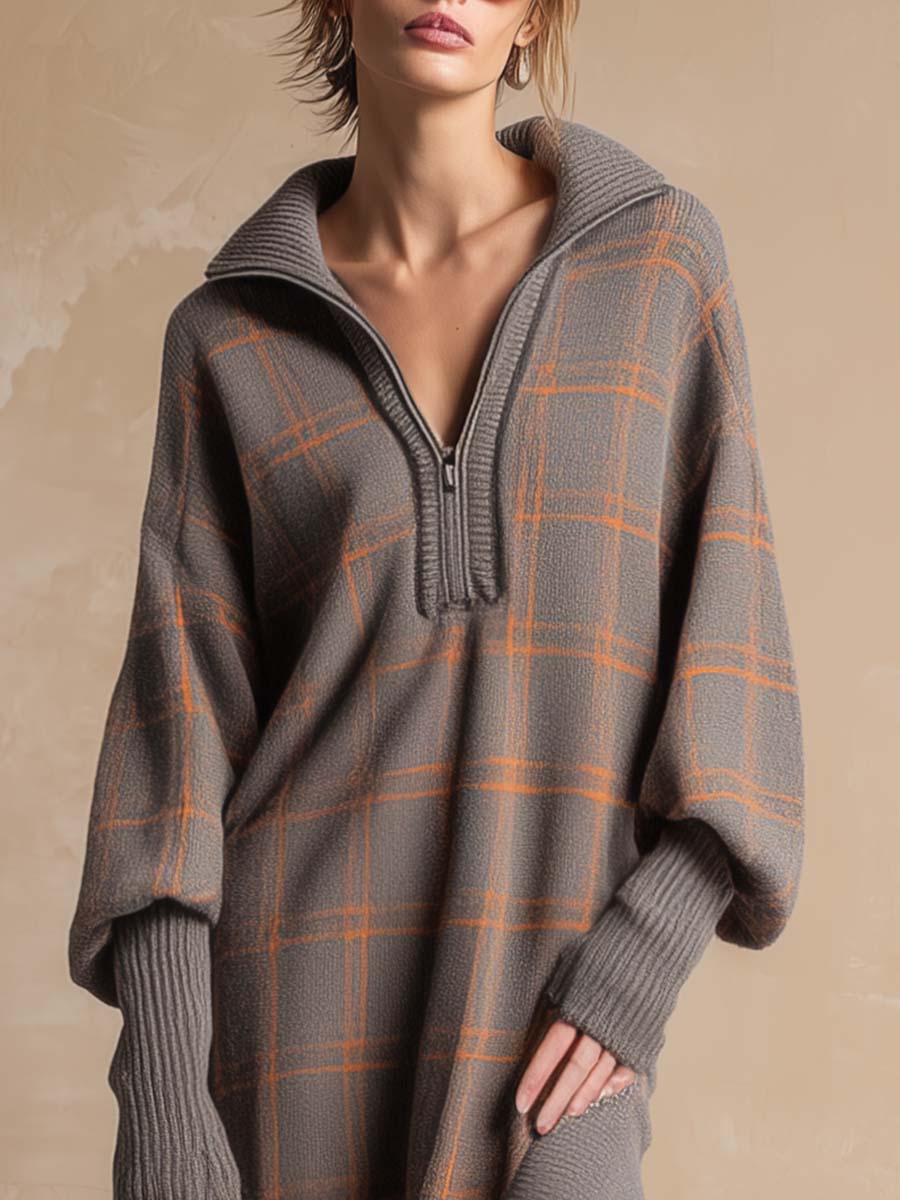 Oakly Fashion™ | Gray Knitted Slited Dress