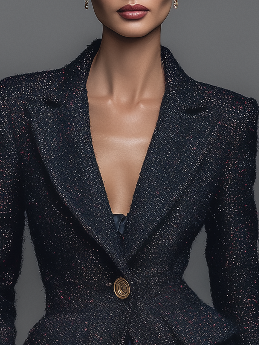 Stylish Retro Tweed Blazer