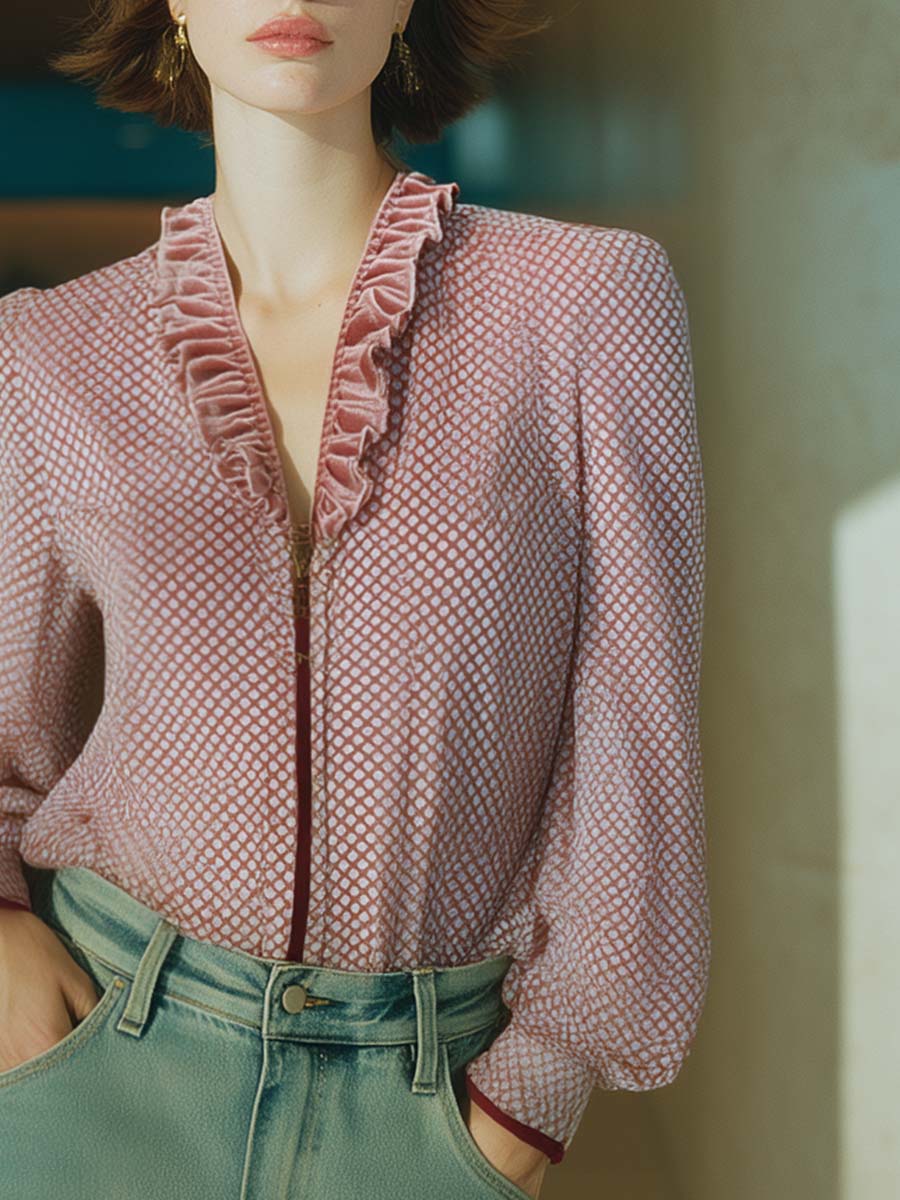 Oakly Fashion™ | Light Pink Velvet Shirt
