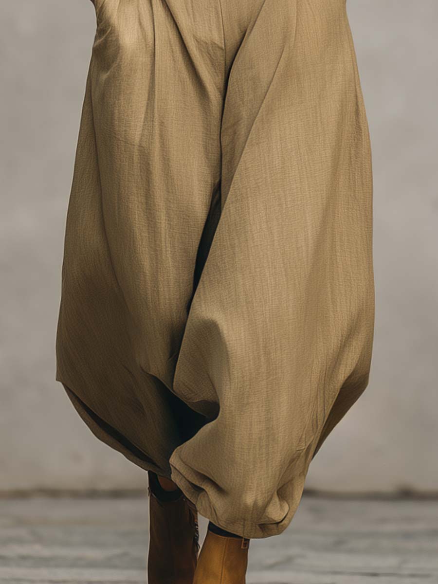 Oakly Fashion™ | Khaki Cotton And Linen Loose Pants