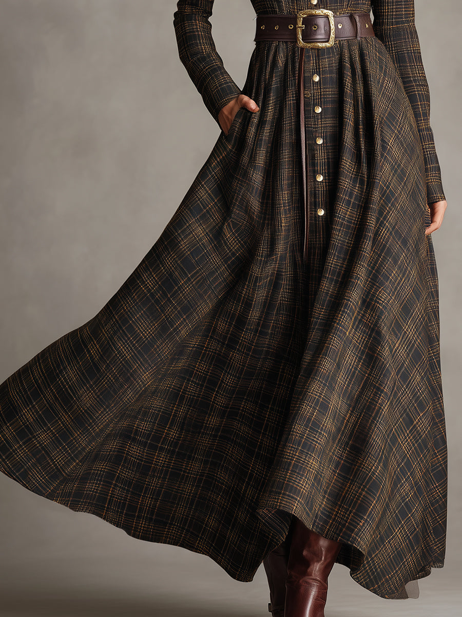 Oakly Fashion™ | Loose Plaid Maxi Dress