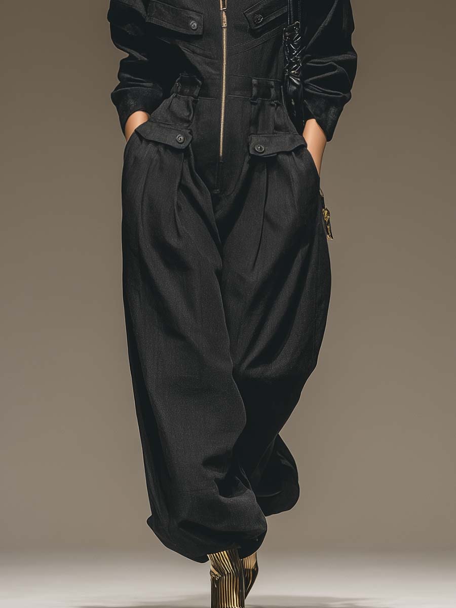 Oakly Fashion™ |  Black Loose Jumpsuit