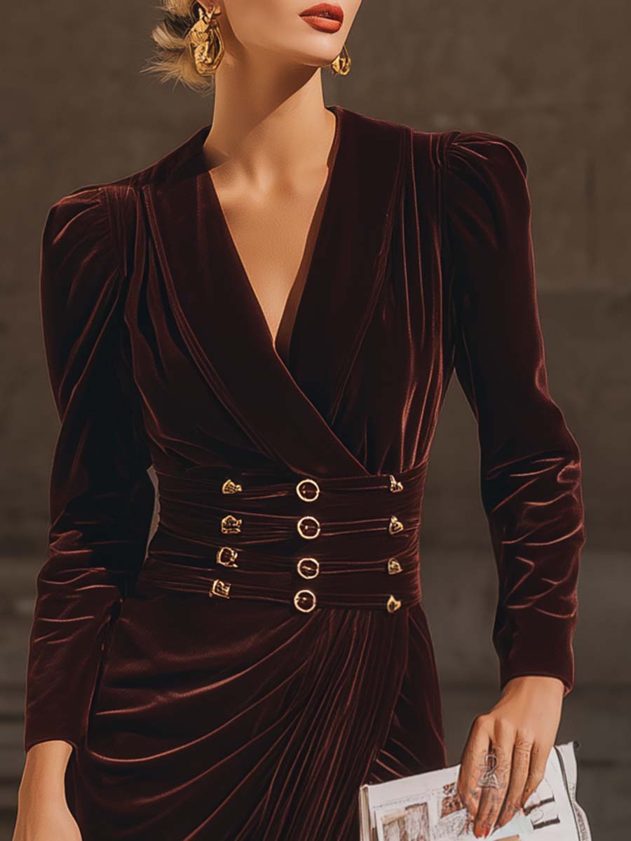 Oakly Fashion™ | Velvet Slit Midi Dress