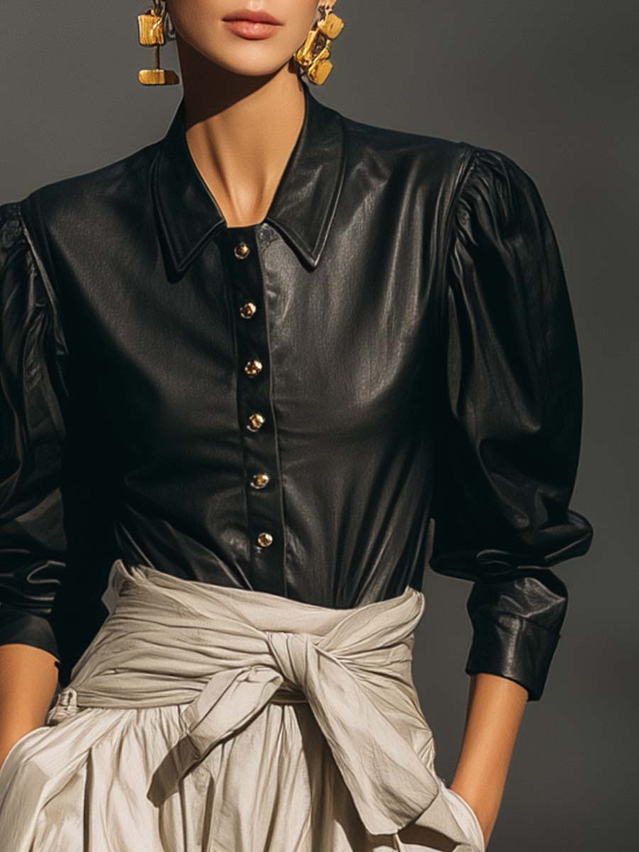 Oakly Fashion™ | Black Leather Shirt
